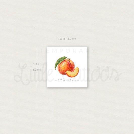 Watercolor Peach Temporary Tattoo - Set of 3