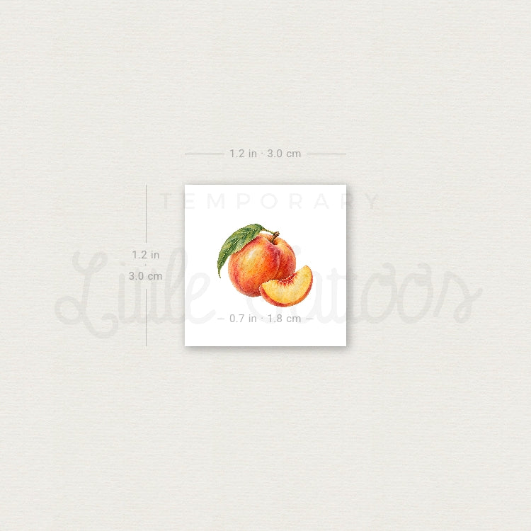 Watercolor Peach Temporary Tattoo - Set of 3