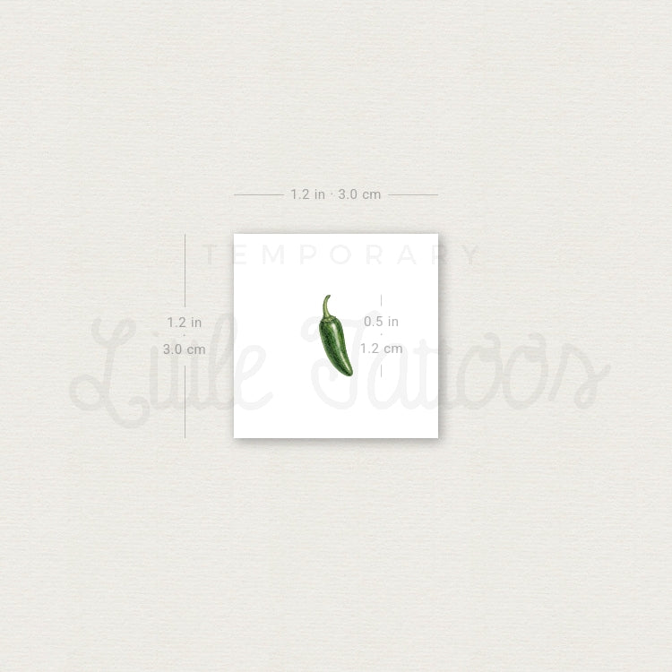 Little Jalapeño Temporary Tattoo - Set of 3