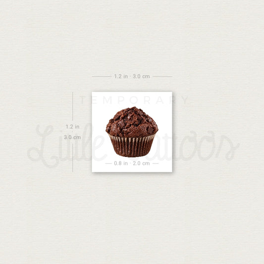 Chocolate Muffin Temporary Tattoo - Set of 3