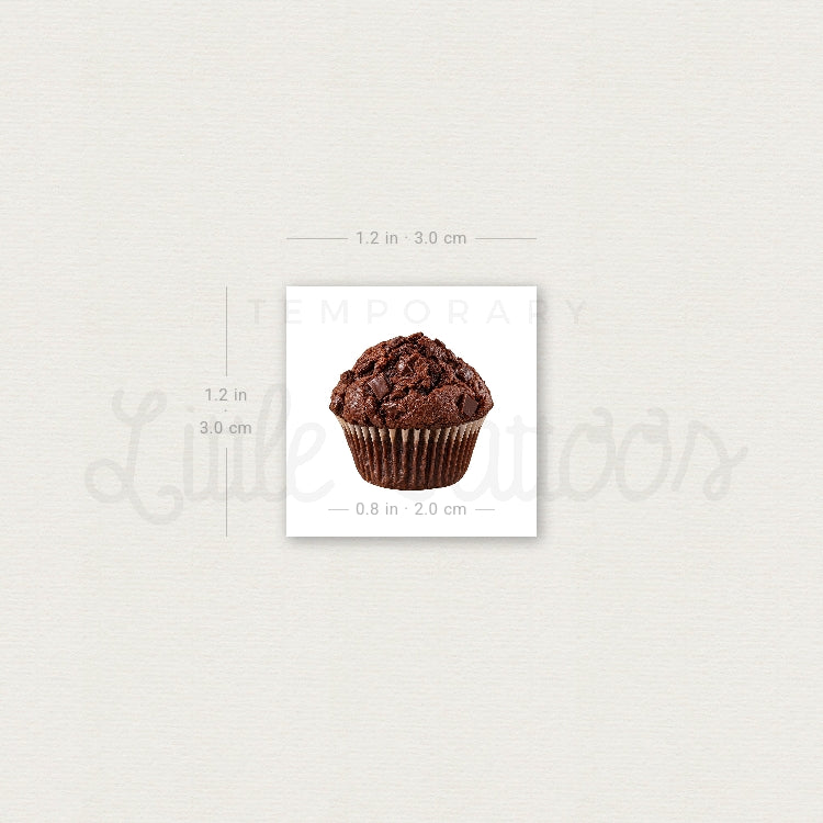 Chocolate Muffin Temporary Tattoo - Set of 3
