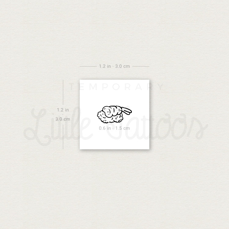 Shrimp Nigiri Temporary Tattoo - Set of 3