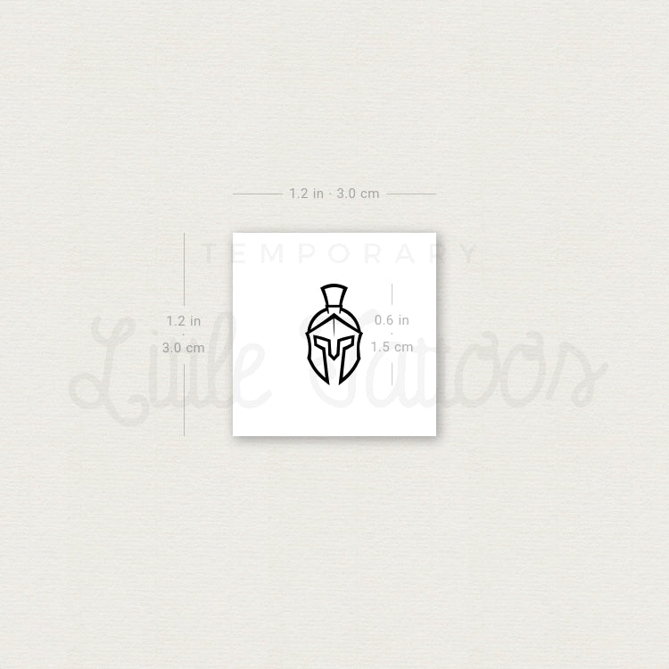Tiny Spartan Helmet Temporary Tattoo - Set of 3