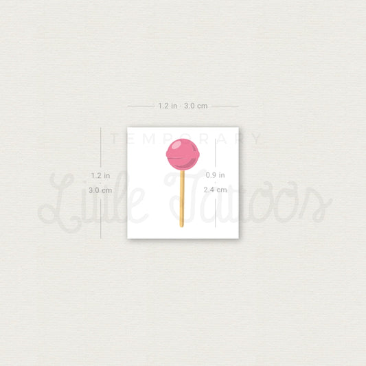 Pink Lollipop Temporary Tattoo - Set of 3