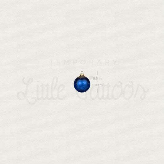 Blue Christmas Bauble Temporary Tattoo - Set of 3