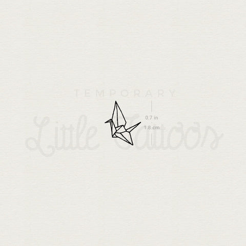 Tiny Origami Crane Temporary Tattoo - Set of 3