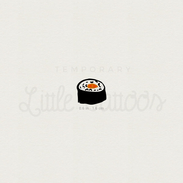 Tiny Salmon Maki Temporary Tattoo - Set of 3