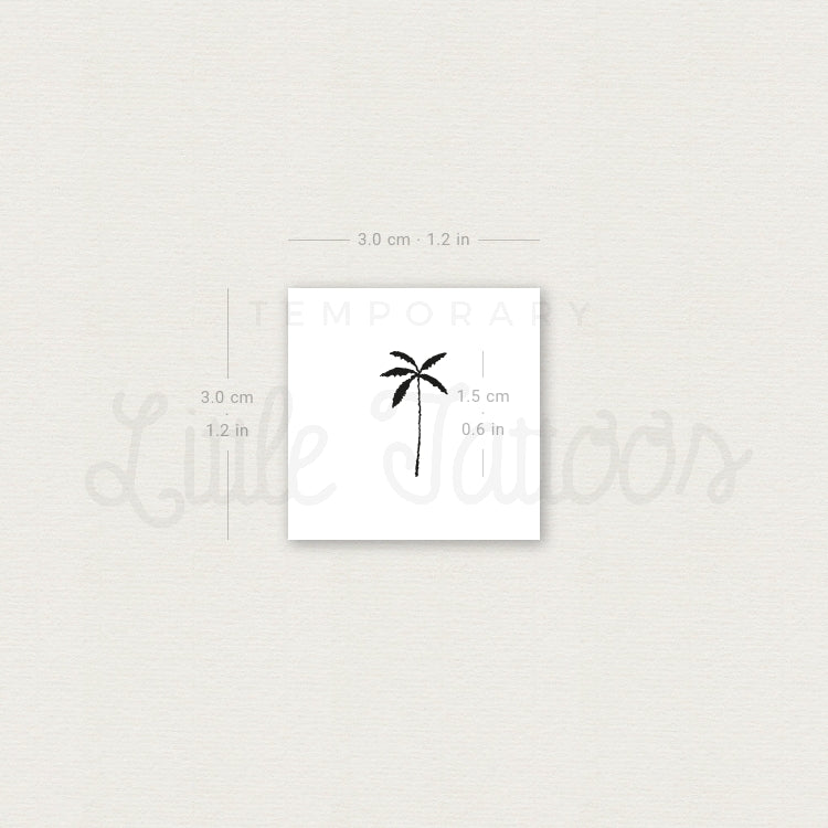Date Palm Tree Temporary Tattoo - Set of 3