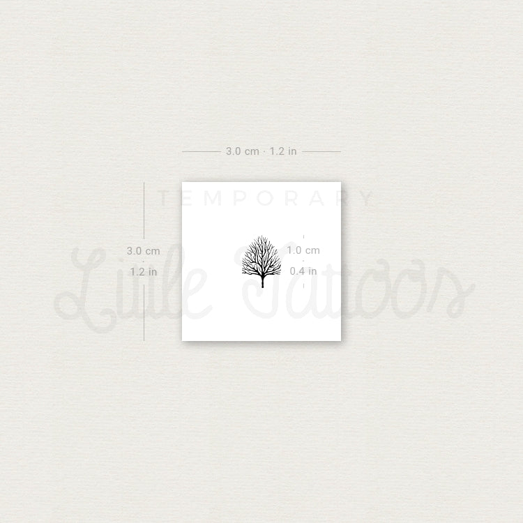 Tiny Leafless Tree Temporary Tattoo