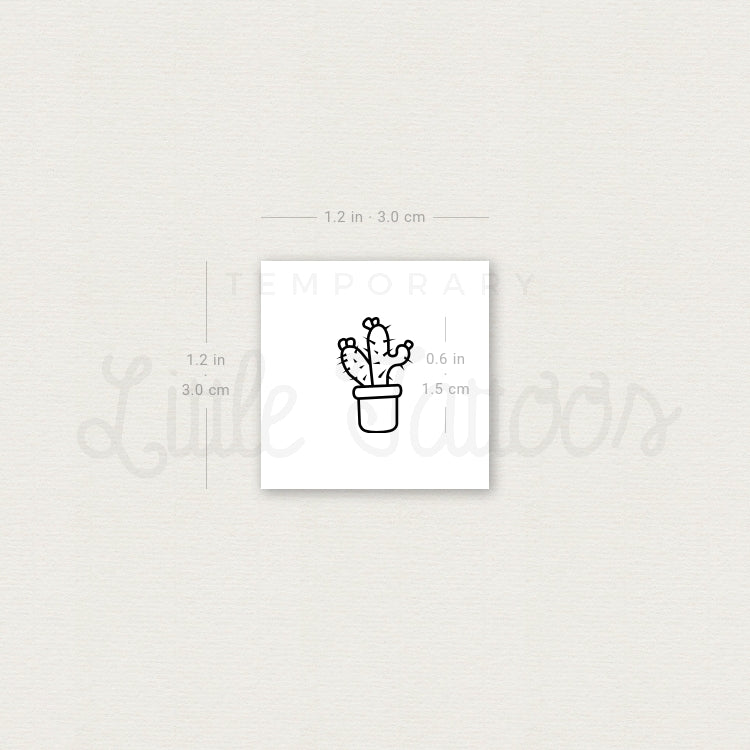 Tatuajes temporales de cactus a juego - Set de 3+3