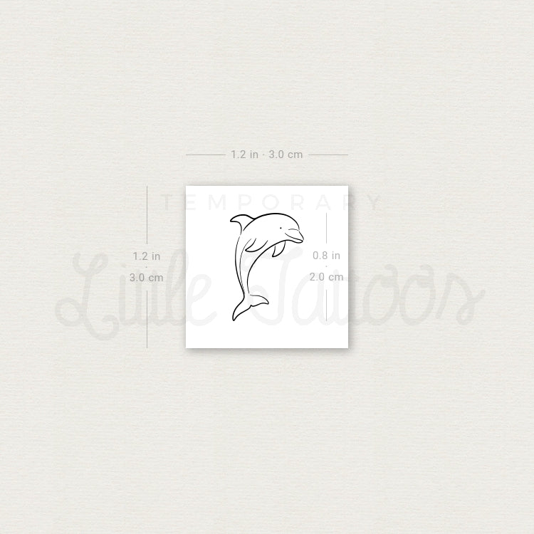 Fine Line Dolphin Temporary Tattoo - Set of 3