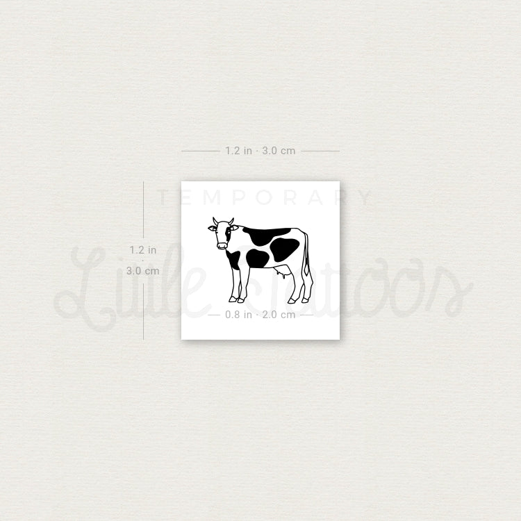 Cow Temporary Tattoo - Set of 3