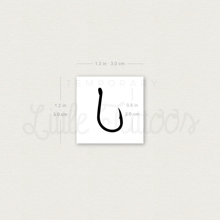 Fish Hook Temporary Tattoo - Set of 3