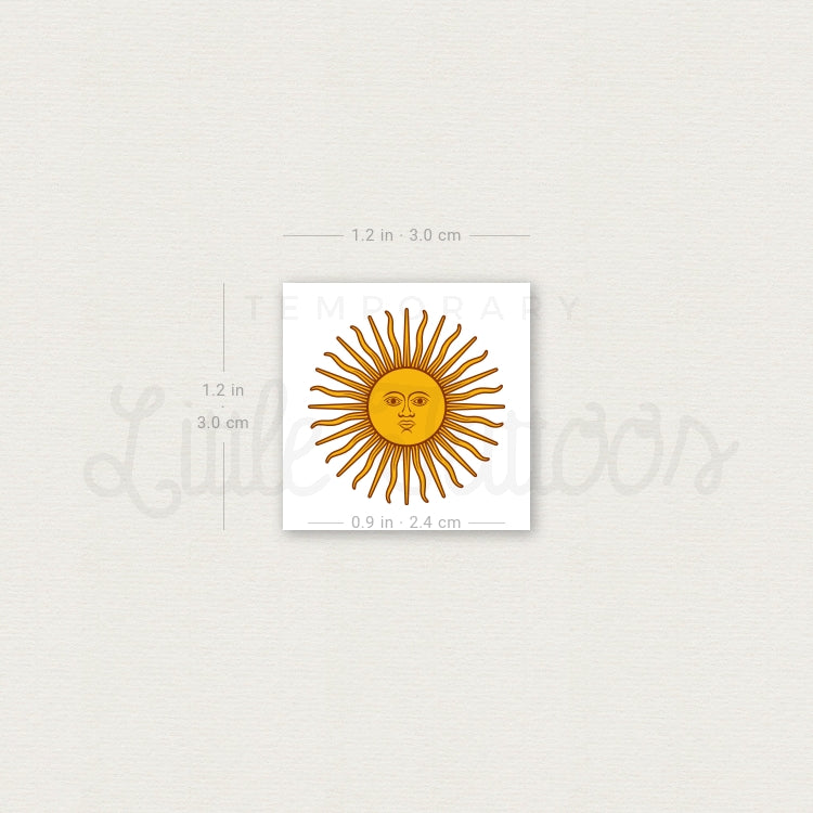 Sun of May Temporary Tattoo - Set of 3