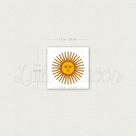 Tatuaje temporal del Sol de Mayo - Juego de 3