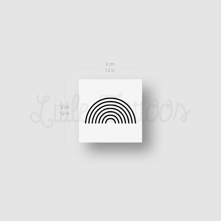 Tatuaje temporal de arcoíris minimalista