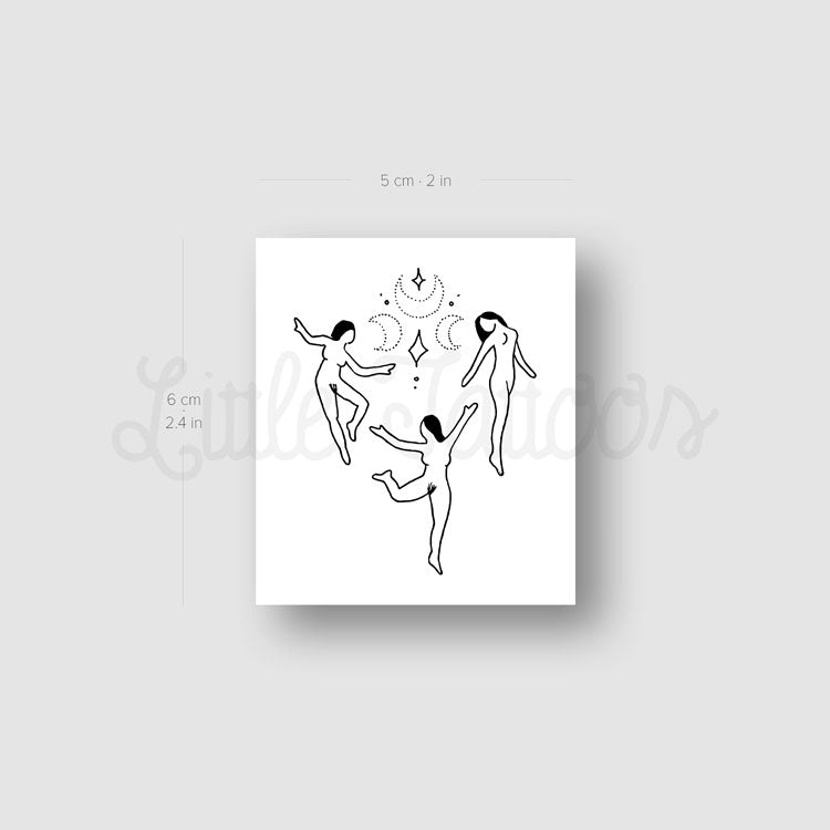 Tatuaje temporal de bruja Aquelarre de Tukoi - Juego de 3