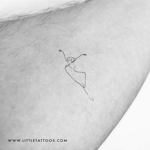 Fine Line Ballerina Temporary Tattoo - Set of 3