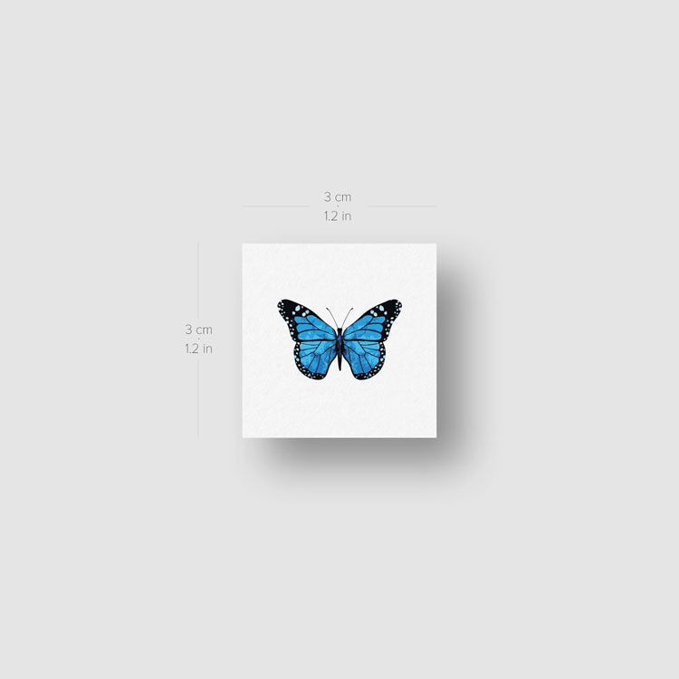 Tatuaje temporal de mariposa azul - Juego de 3