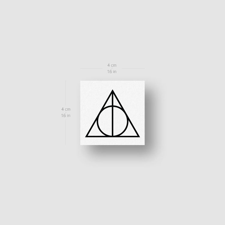 Triangle Circle and Line Temporary Tattoo - Set of 3