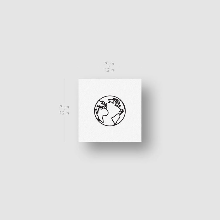 Small Planet Earth Temporary Tattoos - Set of 4x3