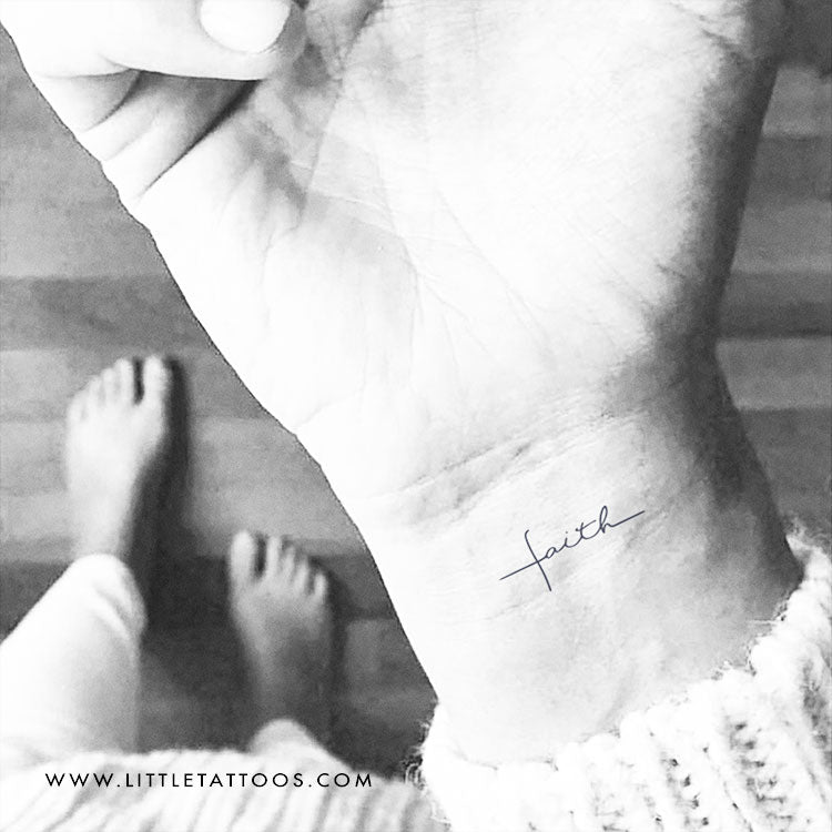 faith tattoos on foot