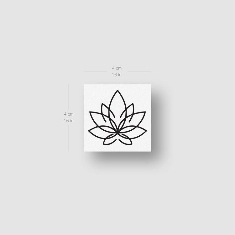 Tatuaje temporal minimalista de flor de loto (juego de 3)