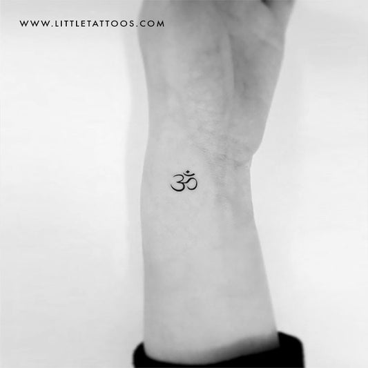 Fine Line Om Temporary Tattoo - Set of 3