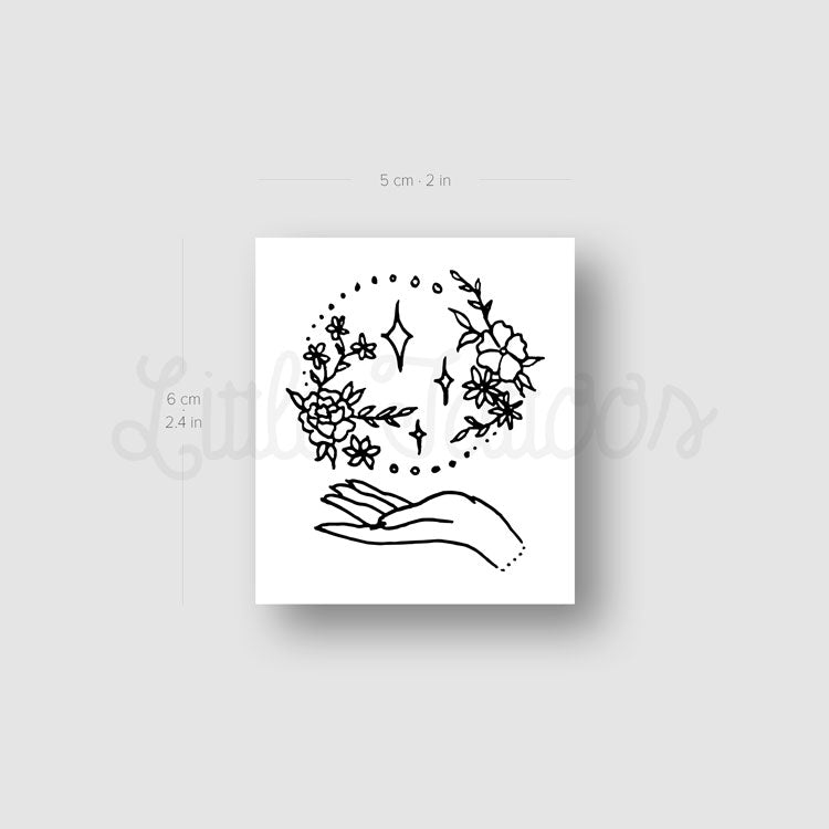 Flower Hand Temporary Tattoo by Tukoi - Set of 3