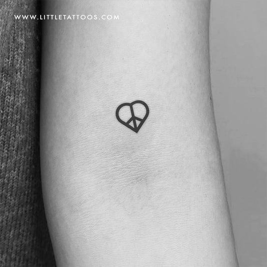 Love and Peace Symbol Temporary Tattoo (Set of 3)