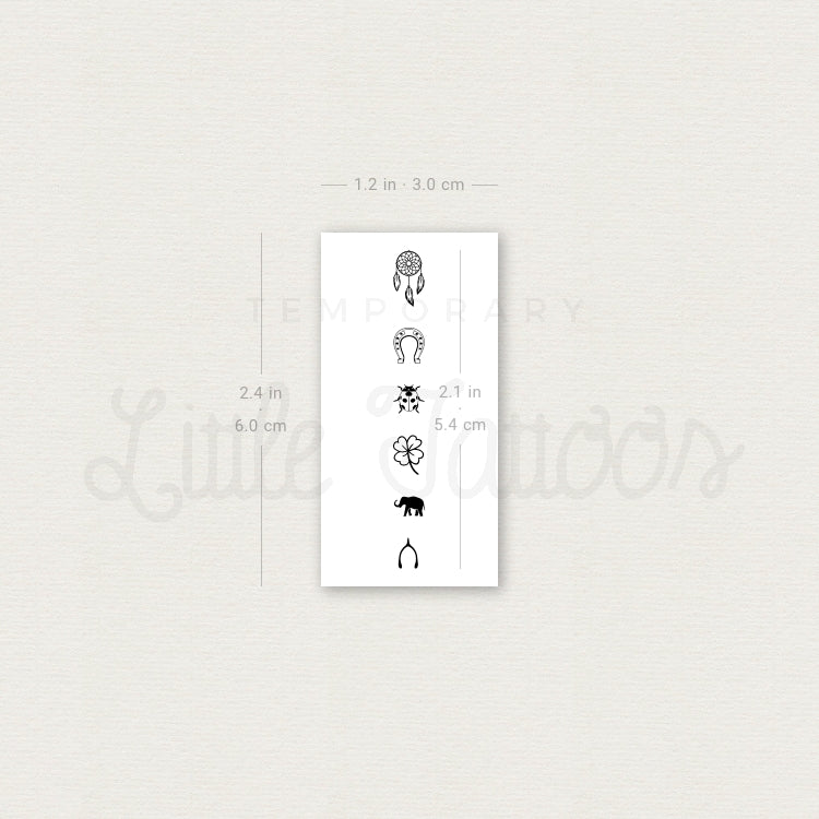 Lucky Chain Temporary Tattoo - Set of 3