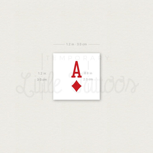 Ace Of Diamonds Temporary Tattoo - Set of 3