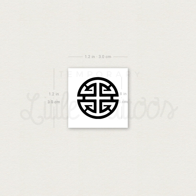 Tatuaje temporal del símbolo de prosperidad Fu (juego de 3)