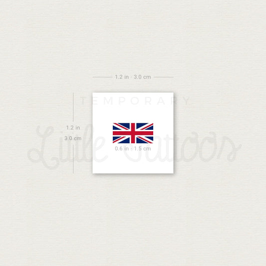 Small Union Jack Temporary Tattoo - Set of 3