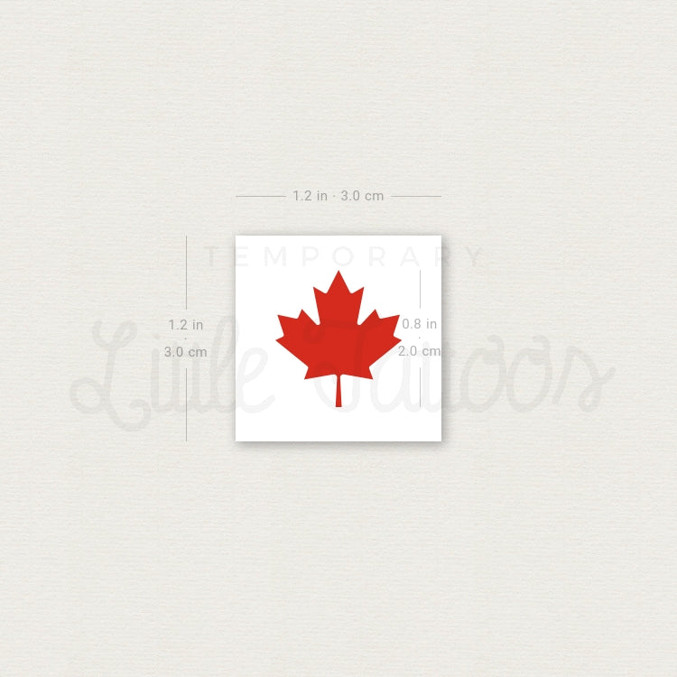Red Maple Leaf Temporary Tattoo - Set of 3