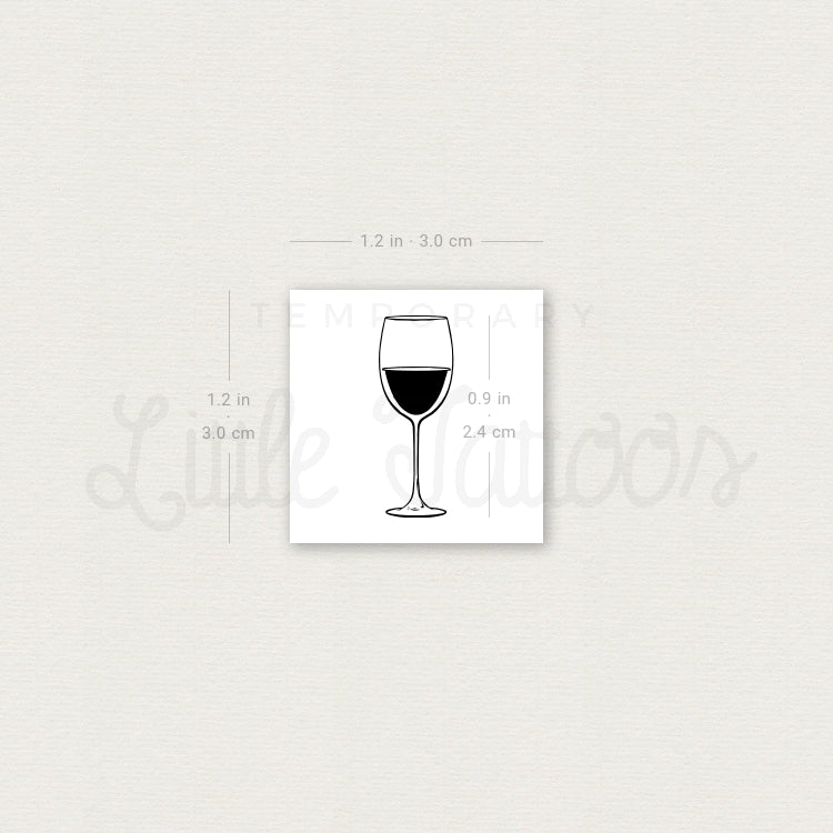 Wine Glass Temporary Tattoo - Set of 3