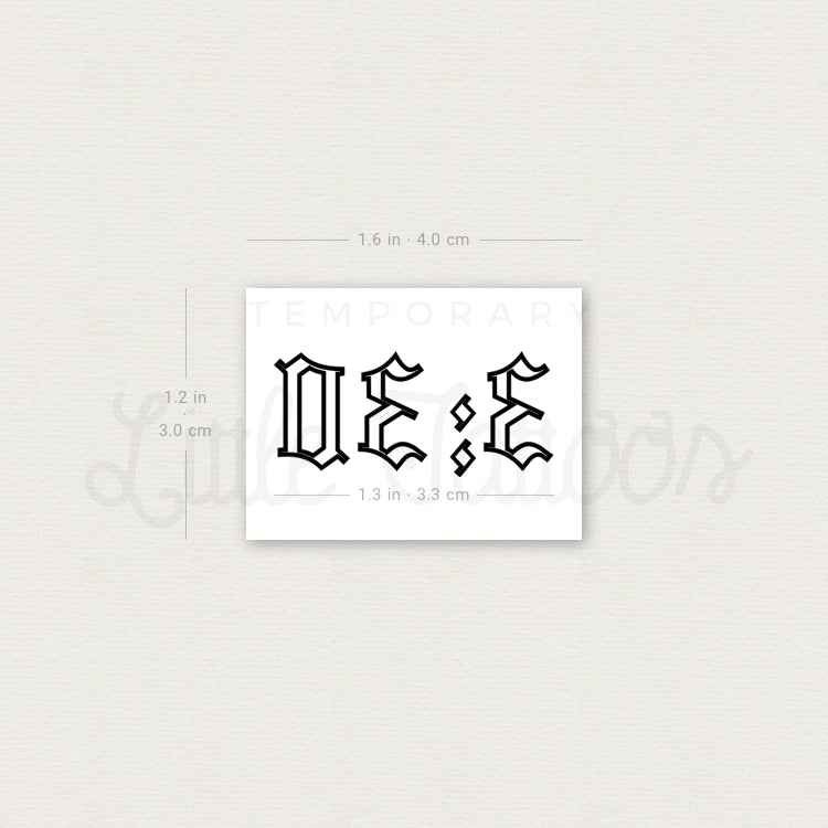 3:30 Temporary Tattoo - Set of 3