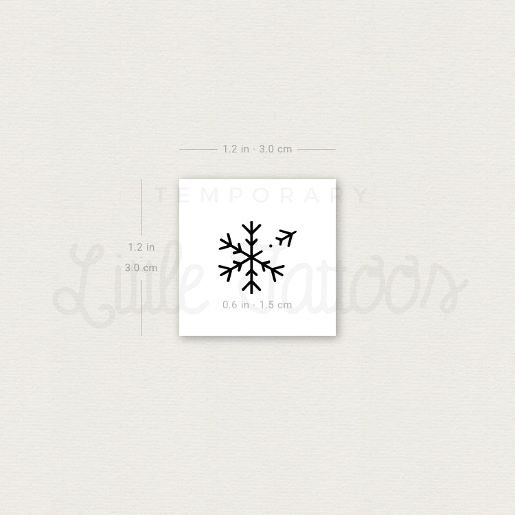 Airplane Snowflake Temporary Tattoo - Set of 3