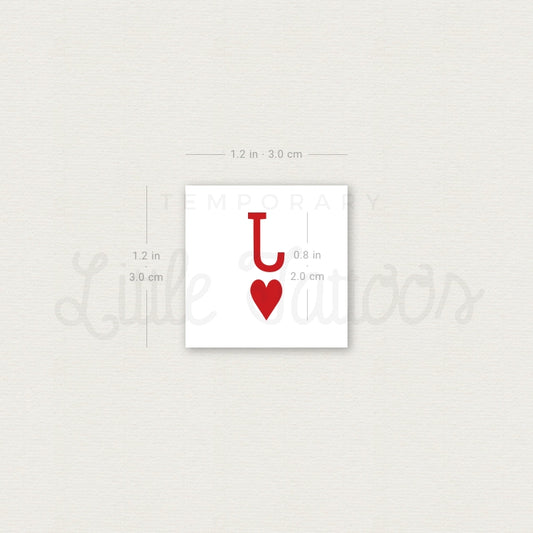 Jack Of Hearts Temporary Tattoo - Set of 3