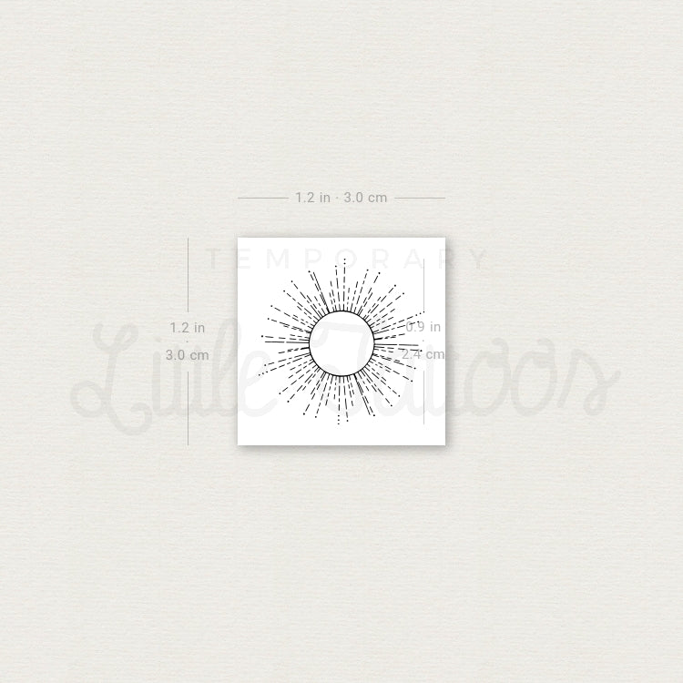 Shining Sun Temporary Tattoo - Set of 3