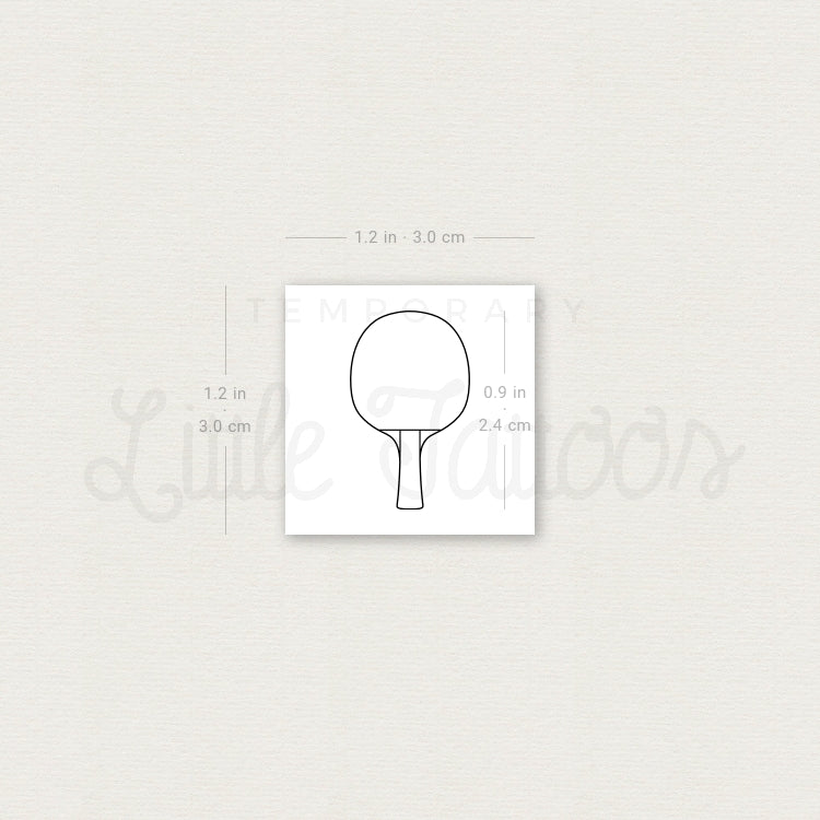 Ping Pong Paddle Temporary Tattoo - Set of 3