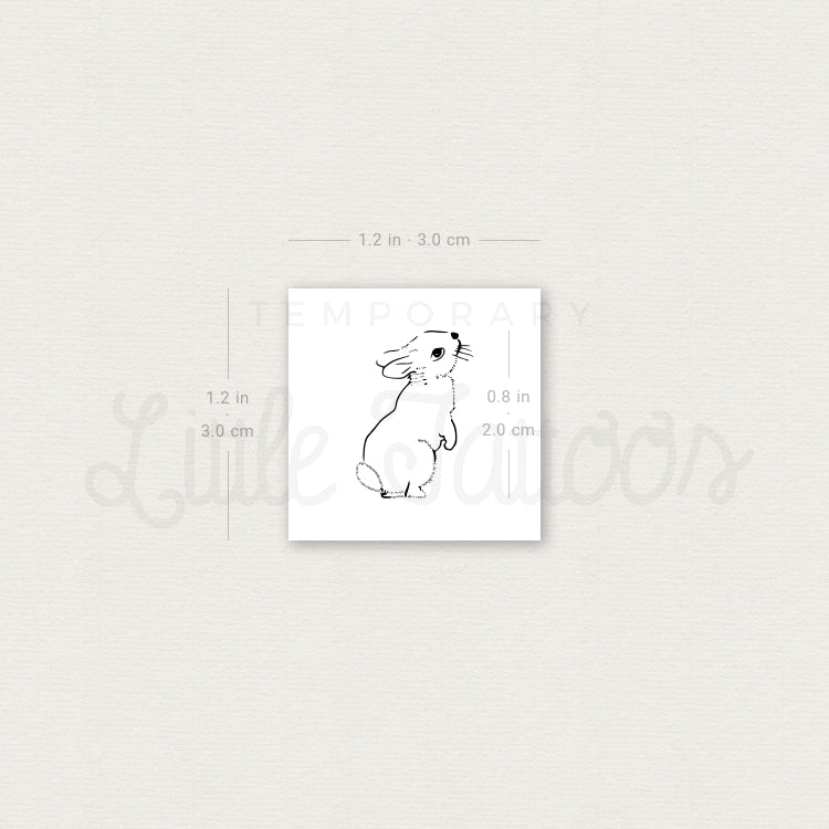 Standing Rabbit Temporary Tattoo - Set of 3