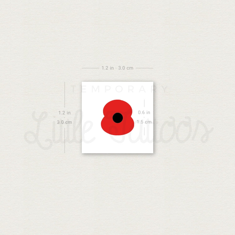 Small Remembrance Poppy Temporary Tattoo - Set of 3