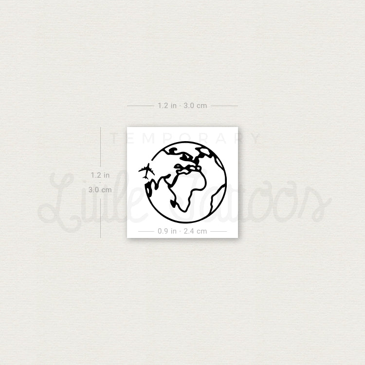 Around Africa And Europe Temporary Tattoo - Set of 3