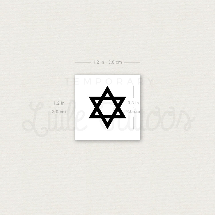Star Of David Temporary Tattoo - Set of 3