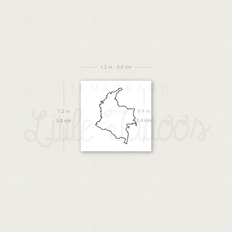 Tatuaje temporal del mapa de Colombia (juego de 3)