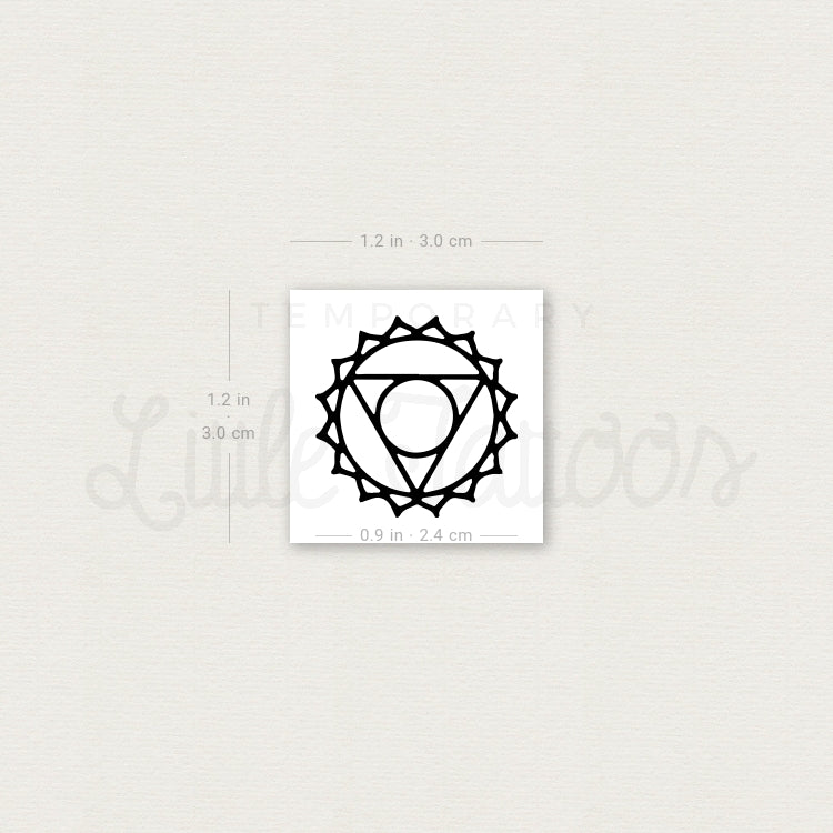Vishuddha Chakra Temporary Tattoo - Set of 3