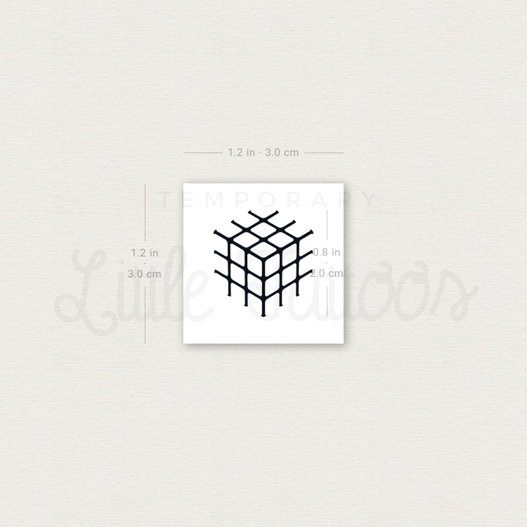Minimalist Rubik's Cube Temporary Tattoo - Set of 3