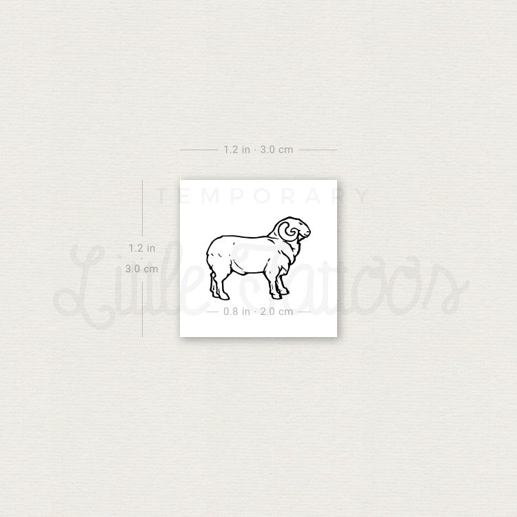 Ram Temporary Tattoo - Set of 3