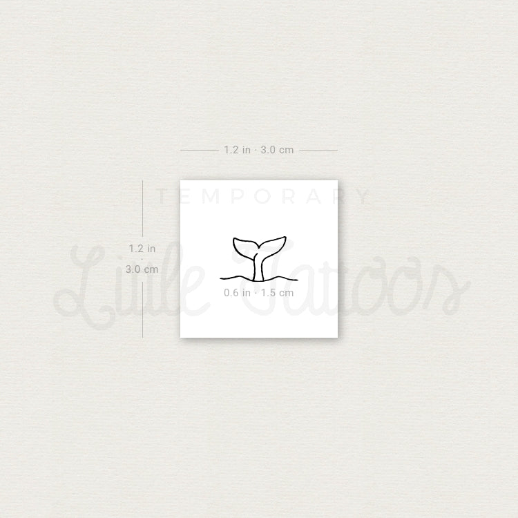 Whale Tail Temporary Tattoo - Set of 3